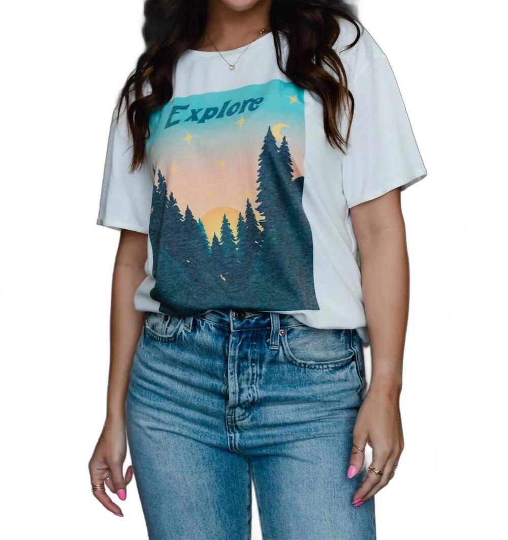 NEW PANACHE explore short sleeve tee in white
